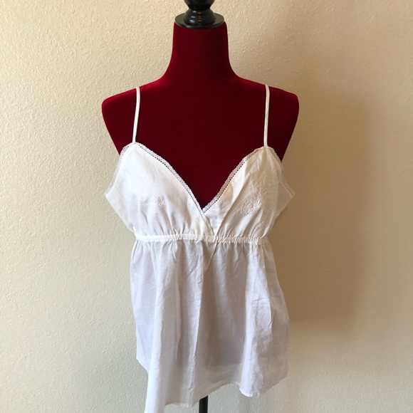 Banana Republic Tops - Spaghetti straps blouse white with embroidered.